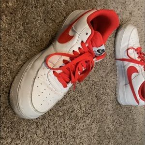 Nike Air Force 1 Custom Red on White lightly used
